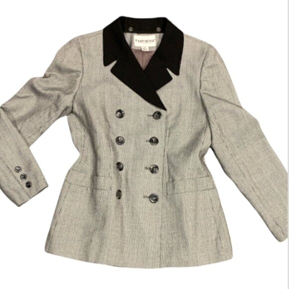 John Meyer of Norwich Sz 2P/Petite Checked Blazer Convertible Collar 297B - Picture 1 of 7